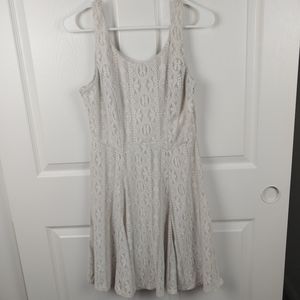 Maurices Women's Small Cream Floral Crochet Tank Top Dress